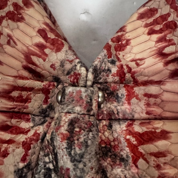 Stuart Weitzman VintageY2K Snake Embossed Leather Hobo Shoulder Bag Animal Print - Picture 6 of 16